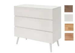 Kommode 4 Holzfarben zur Auswahl 'Grace' 100cm Massivholz Buche Mokka-farbig gebeizt
