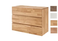 Kommode 4 Holzfarben zur Auswahl 'Grace' 100cm Massivholz Buche Mokka-farbig gebeizt