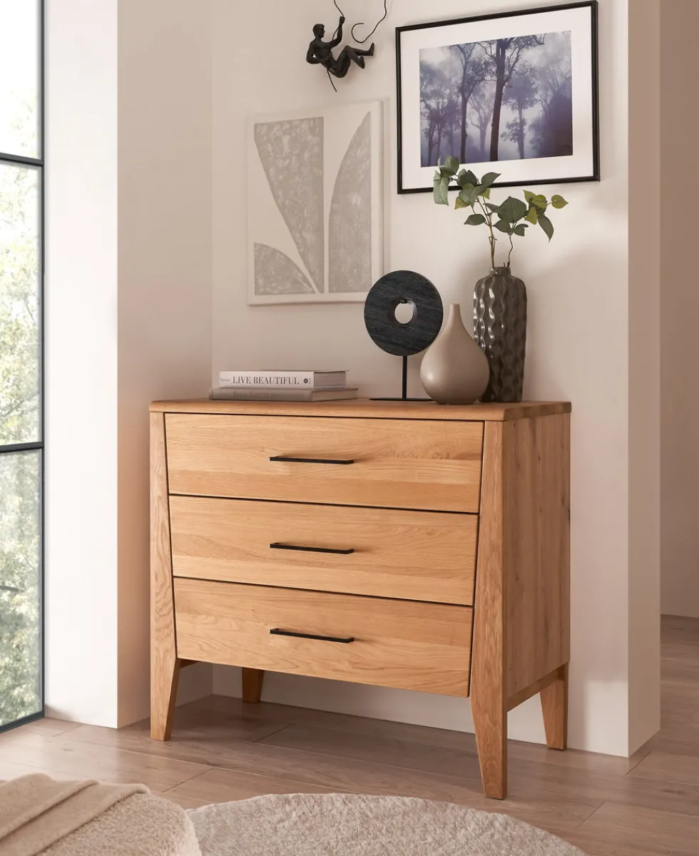 Kommode 90x80cm 'Ancona' Wildeiche teilmassiv geölt