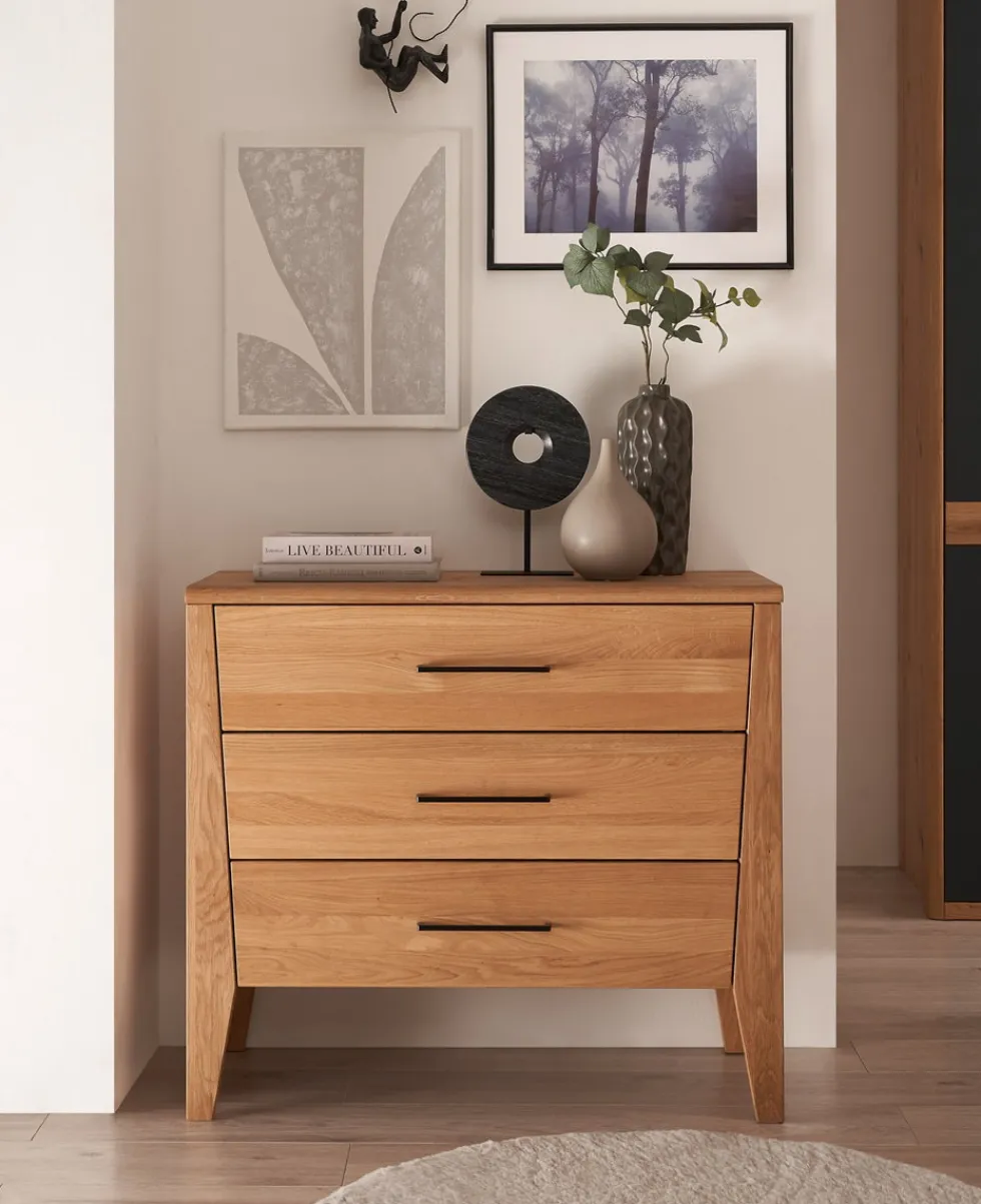 Kommode 90x80cm 'Ancona' Wildeiche teilmassiv geölt