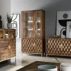 Kommode 119x77cm "Assuan" Mango & Metall goldfarbig WZ-0462