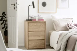 Kommode 47x70cm 'Bedford' Eiche geölt mit Sockel oder Füße mit schwarzem Fußgestell