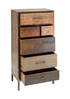 Kommode 60x117cm 'Compton' recyceltes Altholz & Eisen vintage