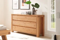 Kommode 138x88cm "Dora" Kiefer massiv eichefarbig honig gebeizt