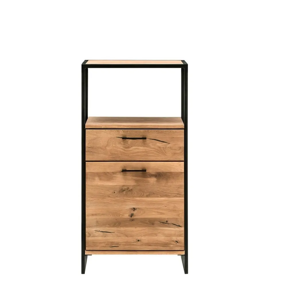 Kommode 60x108cm "Dublin" Wildeiche & Eisen schwarz