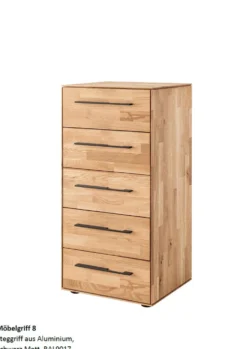 Kommode 50x103cm 3 Griffvarianten 'Watson' Wildeiche geölt Steggriff schwarz