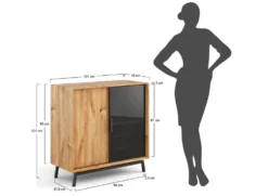 Kommode 101x101cm 'Jannik' Wildeiche massiv 2 Türen 2x Holz