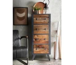 Kommode 50x120cm 'Waco' recyceltes Altholz & Metall