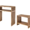 Konsolentisch & Sitzbank "Woody" recyceltes Teakholz