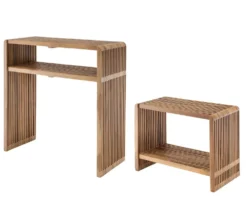 Konsolentisch & Sitzbank "Woody" recyceltes Teakholz