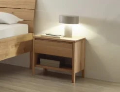 Nachtkommode Metallfrei 'Natura Oak II' 45x43cm Wildeiche massiv