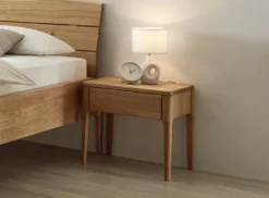 Nachtkommode Metallfrei 'Natura Oak II' 45x43cm Wildeiche massiv