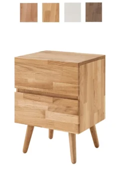 Nachttisch 4 Holzfarben zur Auswahl 'Grace' 45x60cm Massivholz Kernbuche natur geölt