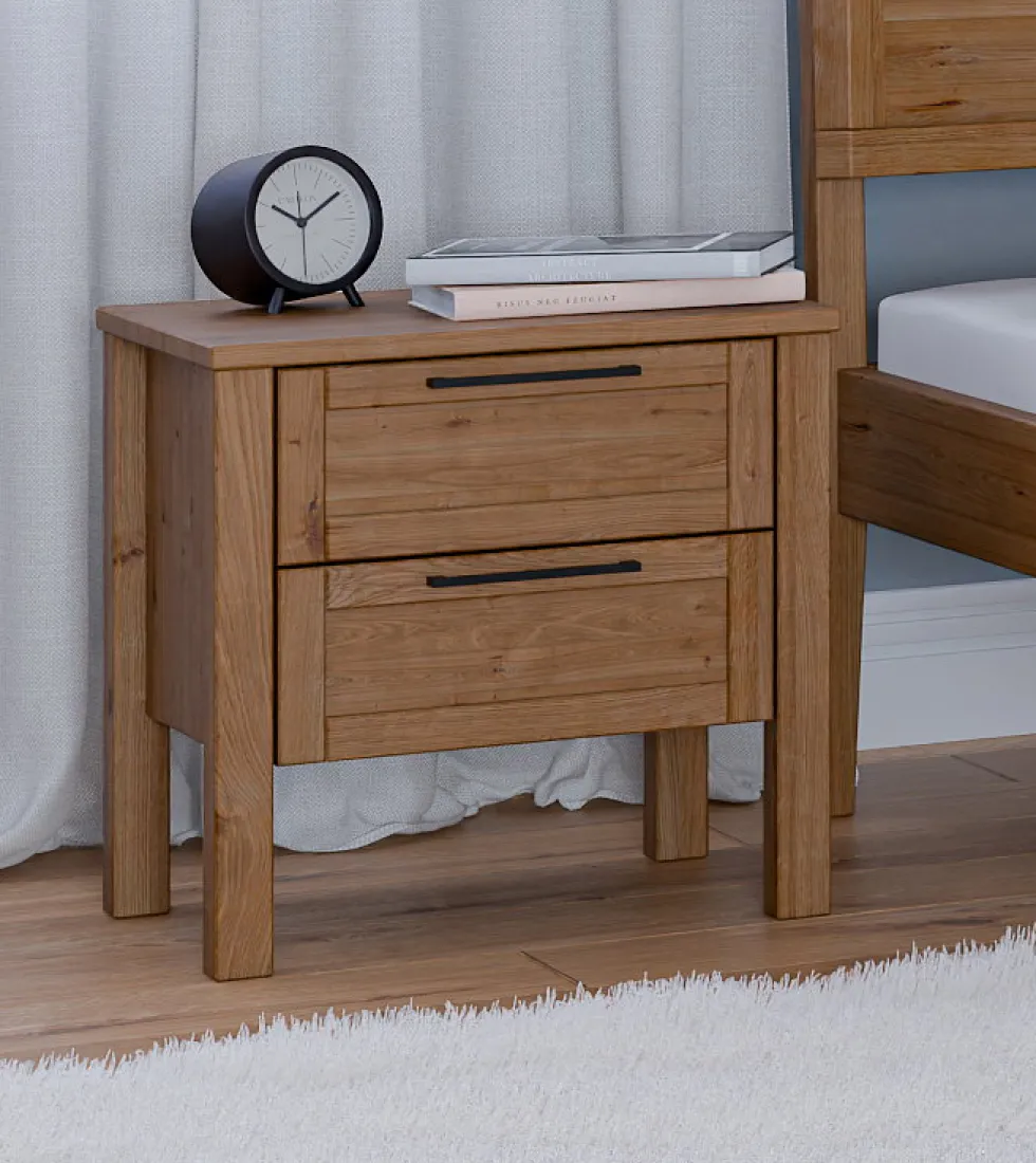 Nachttisch 45x47cm "Skagen" Wildeiche massiv geölt
