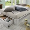 Palettenbett mit Schubkasten 90x200cm 'Finja' Kiefer massiv weiß