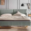 Polsterbett 180x200cm 'Monaco' Wildeiche Stoff Water-Green