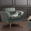Polstersessel 'Monaco' Wildeiche Stoff Water-Green
