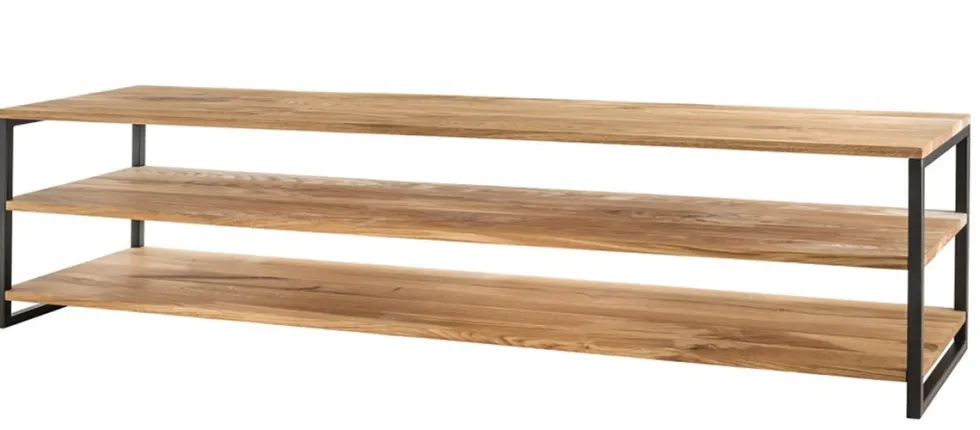 Regal 160x46cm 'Lissabon' Wildeiche Stahl schwarz