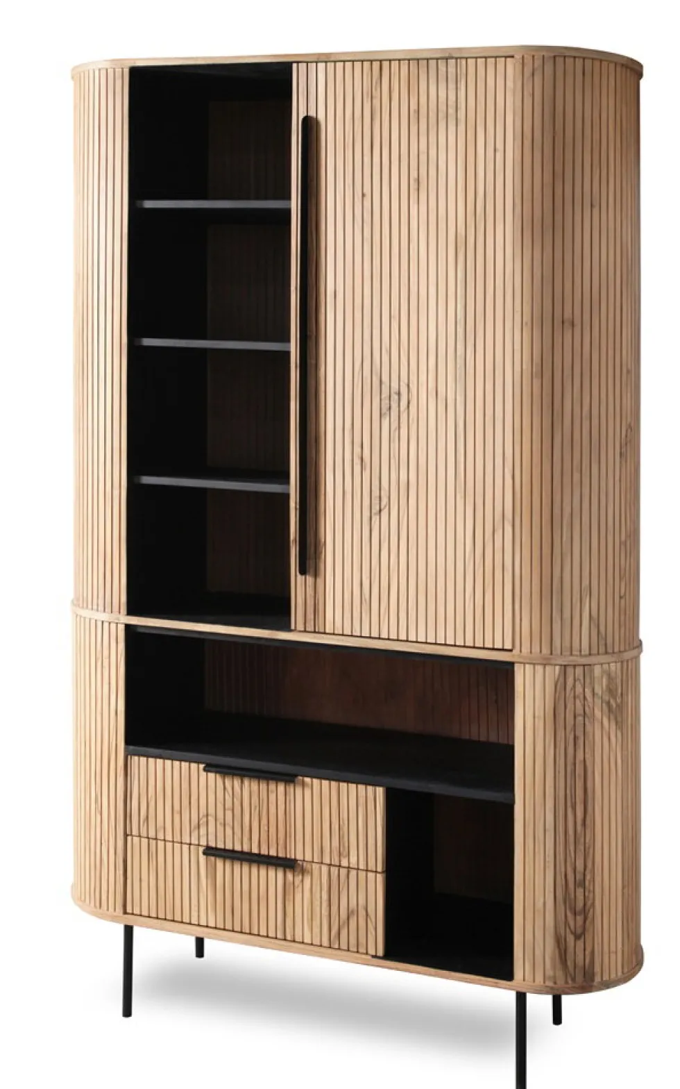 Schrank mit Beleuchtung 118cm 'Atlantic' Akazie massiv