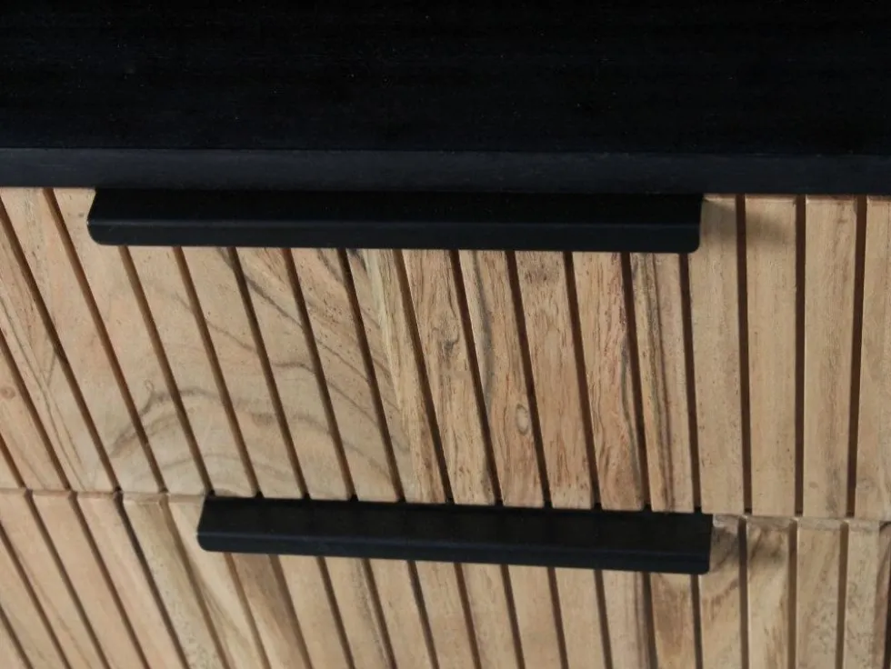 Schrank mit Beleuchtung 118cm 'Atlantic' Akazie massiv