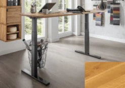 Schreibtisch 160cm höhenverstellbar 'Lyon' Eiche geölt