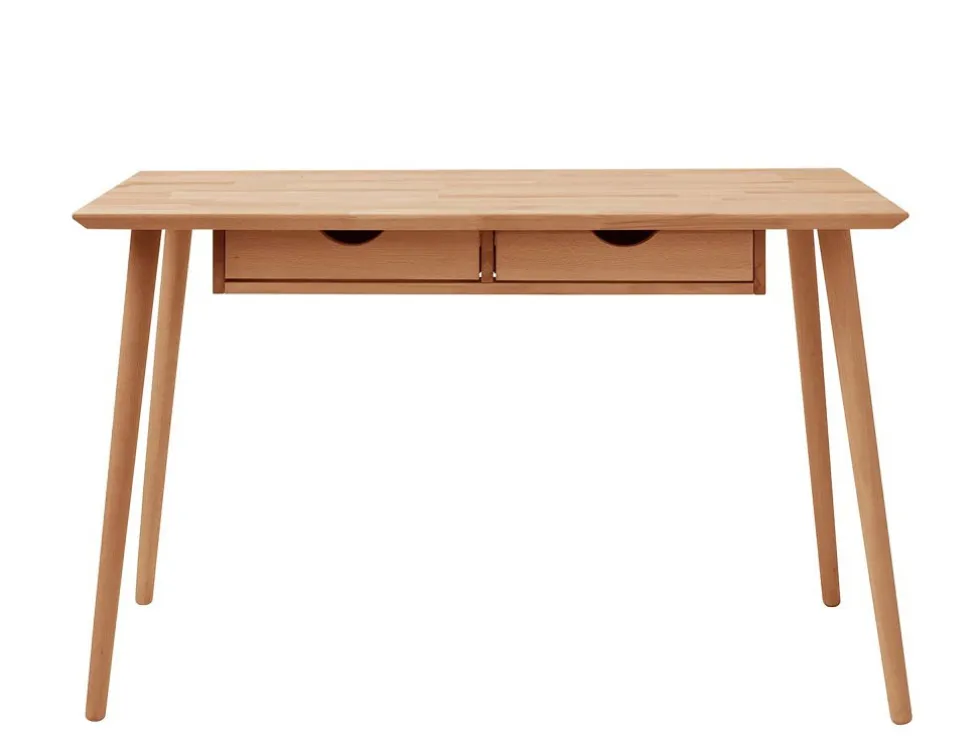 Schreibtisch mit 2 Schubkästen 120cm 'Diego' Kernbuche geölt