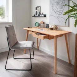 Schreibtisch mit 2 Schubkästen 120cm 'Diego' Kernbuche geölt