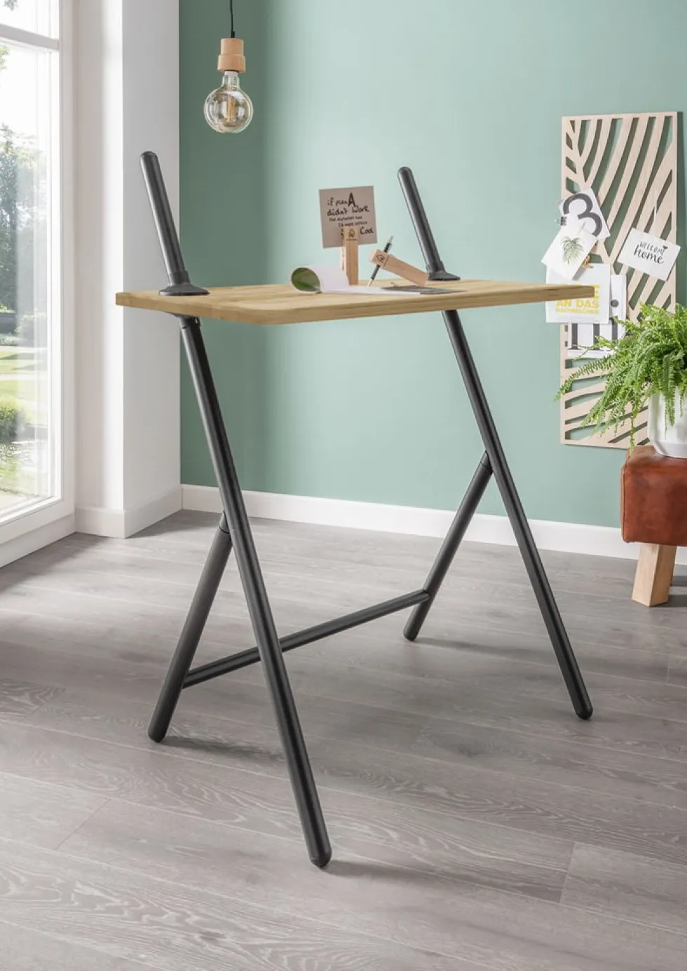 Schreibtisch 120x60cm höhenverstellbar "Florian" Kernbuche massiv