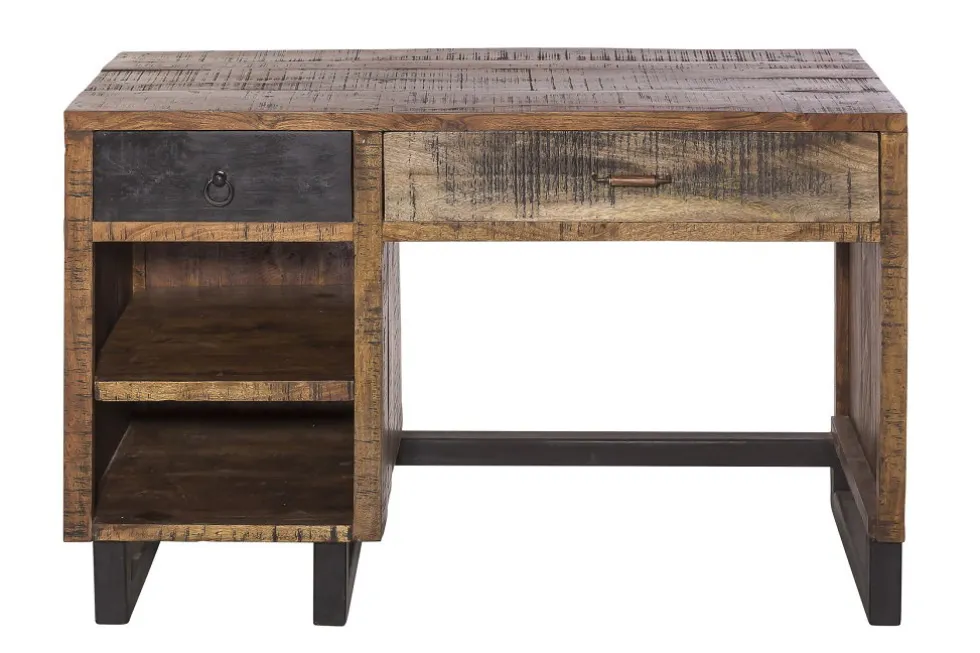 Schreibtisch 120x80cm 'Metro' Altholz & Eisen