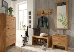 Schuhbank 120x45cm 'Stockholm' Wildeiche massiv