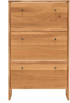 Schuhschrank 3 Klappen 82x133cm 'Stockholm' Wildeiche massiv
