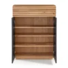 Schuhschrank 80x103cm "Trentino" Wildeiche & Glas weiß