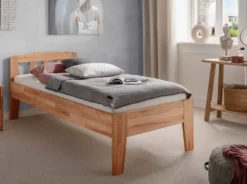 Seniorenbett verschiedene Breiten und Längen Kernbuche massiv "Maira I" 90 cm 200 cm