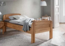 Seniorenbett verschiedene Breiten und Längen Wildeiche massiv Carla II" 90 cm 220 cm