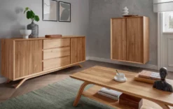 Sideboard 180cm hängend oder stehend 'San Diego' Wildeiche geölt massiv stehend
