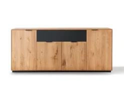 Sideboard 210cm 'Malaga ' Wildeiche verschiedene Variationen möglich Holz schwarz Sockel Holz Wildeiche