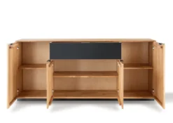 Sideboard 210cm 'Malaga ' Wildeiche verschiedene Variationen möglich Holz schwarz Sockel Holz Wildeiche