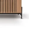 Sideboard 200cm Wildeiche 'Amalfi' verschiedene Ausführungen 3Türen mit Glasplatte Holzfüße rund schwarz