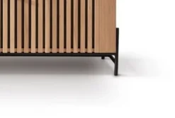 Sideboard 140cm Wildeiche 'Amalfi' verschiedene Ausführungen mit Glasplatte Holzfüße rund schwarz