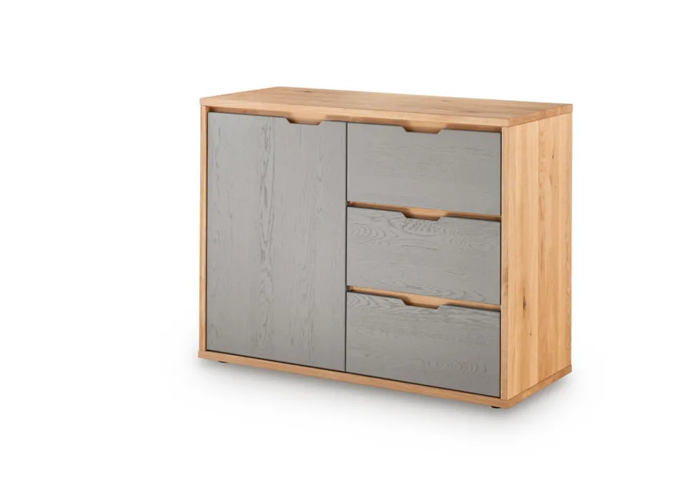 Sideboard Front weiß oder grau 105cm 'Alabama' Wildeiche massiv grau