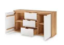 Sideboard Front weiß oder grau 155cm 'Alabama' Wildeiche massiv grau