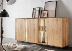 Sideboard inkl. Beleuchtung 180x80cm 'Sienna' Wildeiche geölt
