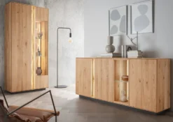 Sideboard inkl. Beleuchtung 180x80cm 'Sienna' Wildeiche geölt