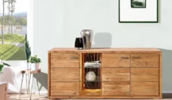 Sideboard inkl.Beleuchtung 175x78cm 'Sadar' Akazie massiv