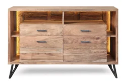 Sideboard inkl.Beleuchtung 145x94cm 'Hunter' Akazie massiv