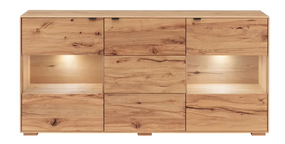 Sideboard mit Beleuchtung 180cm 'Montana' Kernbuche geölt