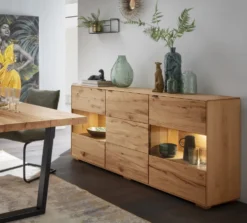 Sideboard mit Beleuchtung 180cm 'Montana' Kernbuche geölt