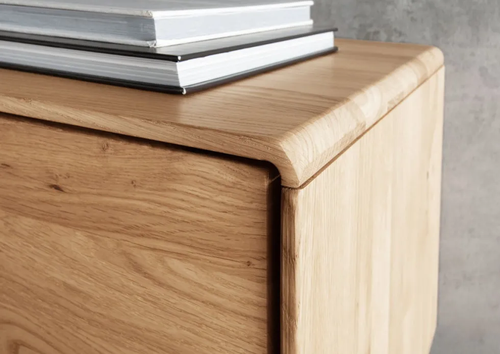 Sideboard mit Holztüren 150cm "Belfast" Wildeiche massiv