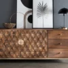 Sideboard 180x77cm "Assuan"' Mango & Metall goldfarbig WZ-0462