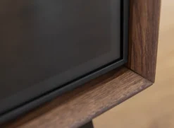 Sideboard 121x90cm 'Dubai' Wildeiche Tabacco 4 Schubkästen 3x Holz / 1x Glas